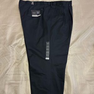 IZOD Men's Big and Tall American Chino Double Pleated Pants, Navy Size 58x30 New